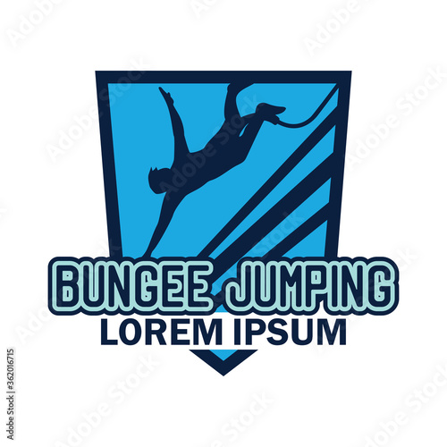bungee jumping logo with text space for your slogan tag line, vector illustration