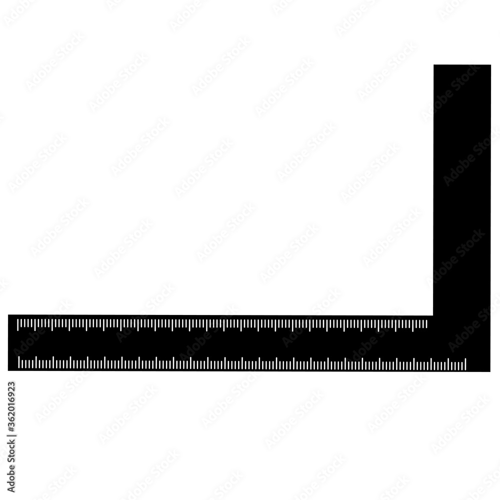 Fototapeta premium Ruler tool flat icon vector illustration