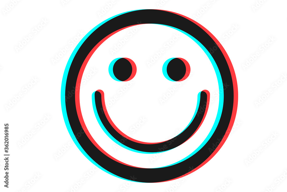 Fototapeta premium Smile icon Vector illustration in blue red and black colors