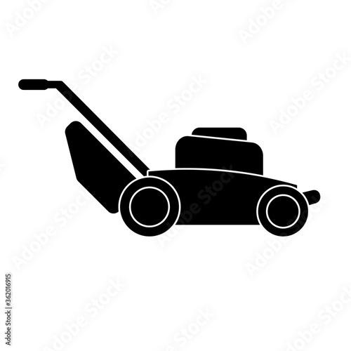 Lawn mower machine icon technology equipment tool, gardening grass cutter