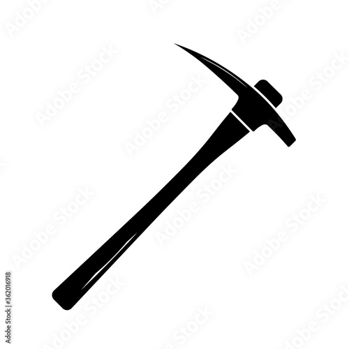 Mining pickaxe equipment tool isolated symbol in black and white