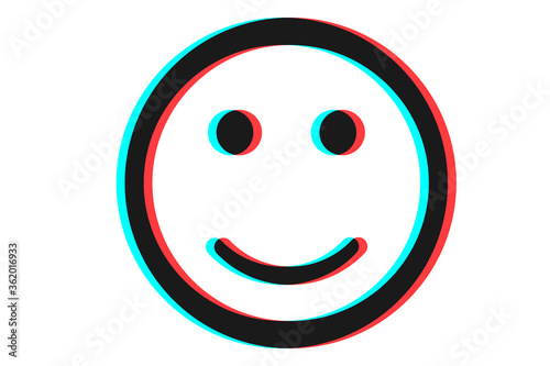 Smile icon Vector illustration in blue red and black colors