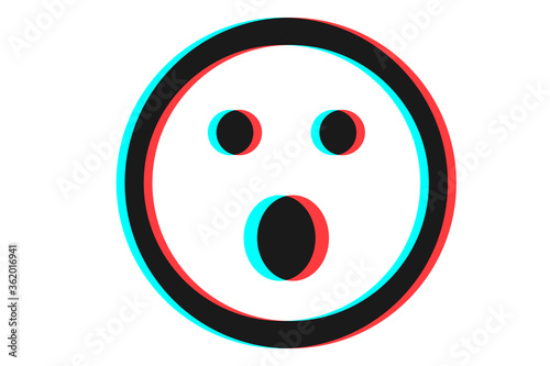 Smile icon Vector illustration in blue red and black colors