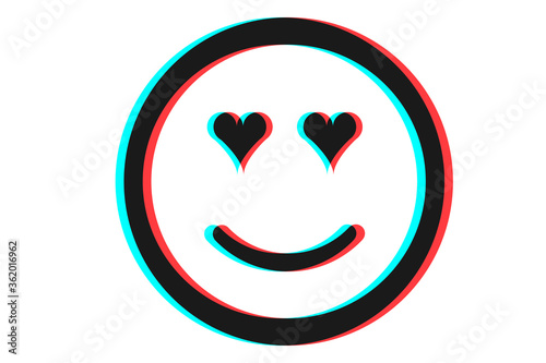 Smile icon Vector illustration in blue red and black colors