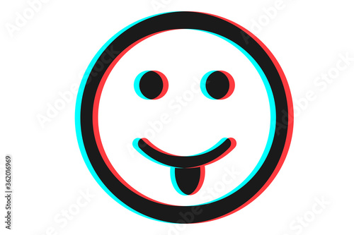 Smile icon Vector illustration in blue red and black colors