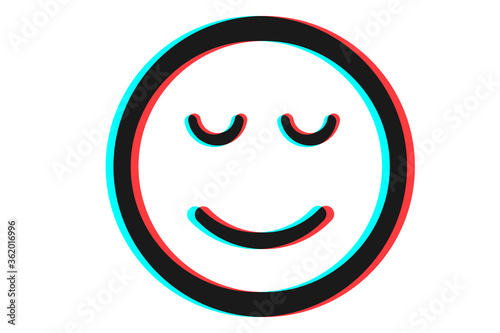 Smile icon Vector illustration in blue red and black colors
