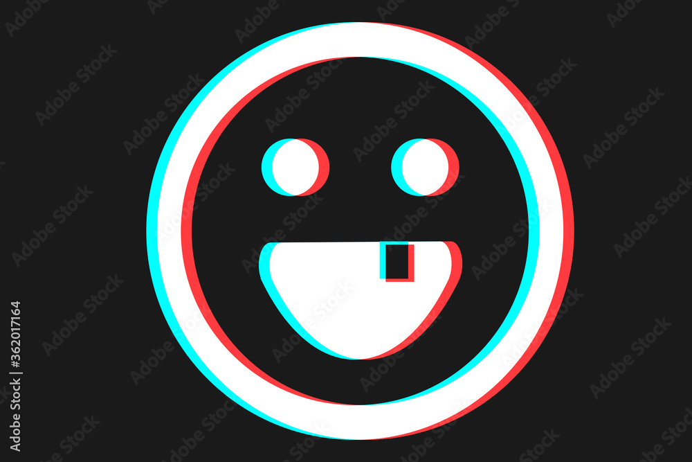 Smile icon Vector illustration in blue red and white colors Smile icon Vector illustration in blue red and white colors