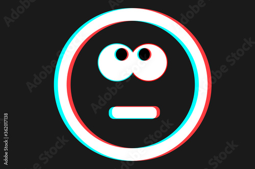 Smile icon Vector illustration in blue red and white colors
