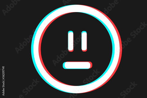 Smile icon Vector illustration in blue red and white colors