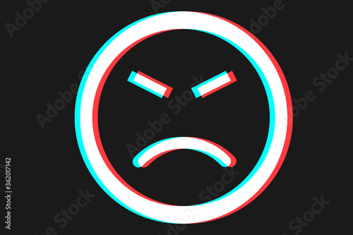Smile icon Vector illustration in blue red and white colors