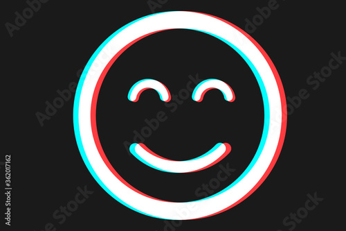 Smile icon Vector illustration in blue red and white colors