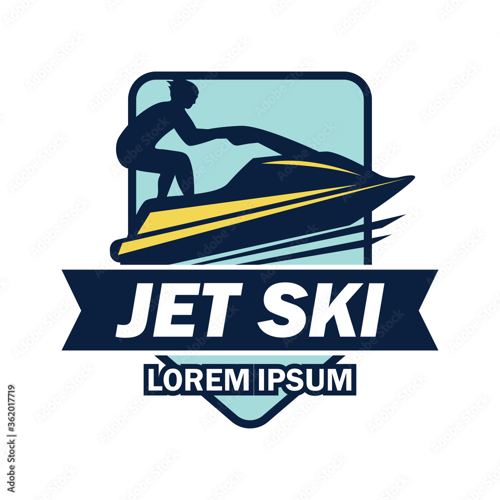 jet ski logo with text space for your slogan tag line, vector