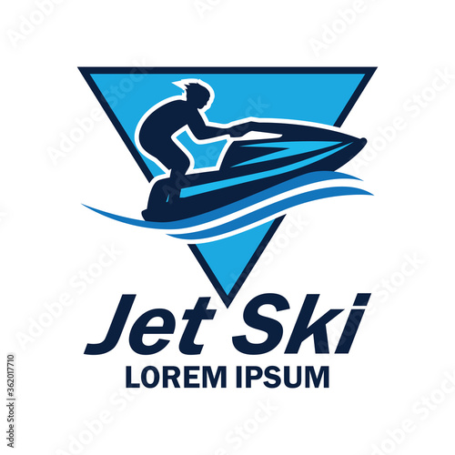 jet ski logo with text space for your slogan tag line  vector illustration