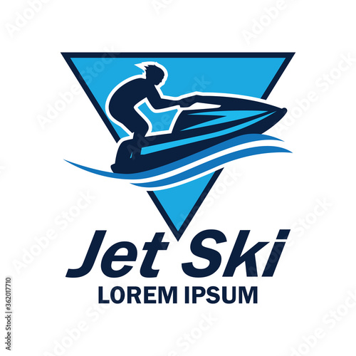 jet ski logo with text space for your slogan tag line, vector illustration