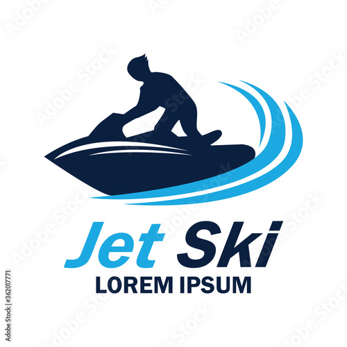 jet ski logo with text space for your slogan tag line, vector illustration