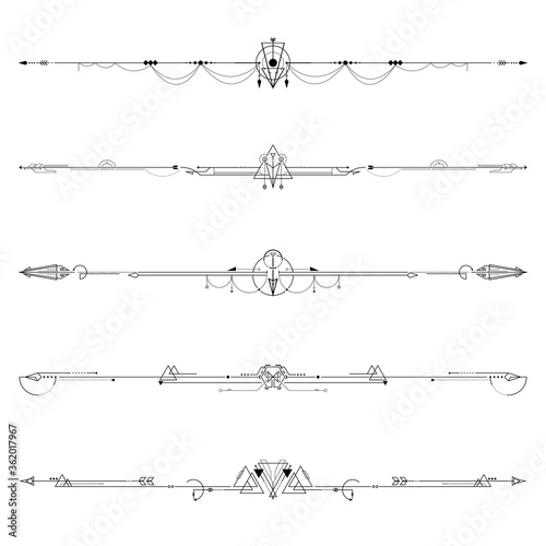 Vector geometric arrow Decorative elements border set