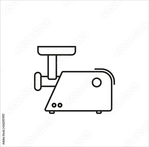 meat grinder line art vector icon on white background