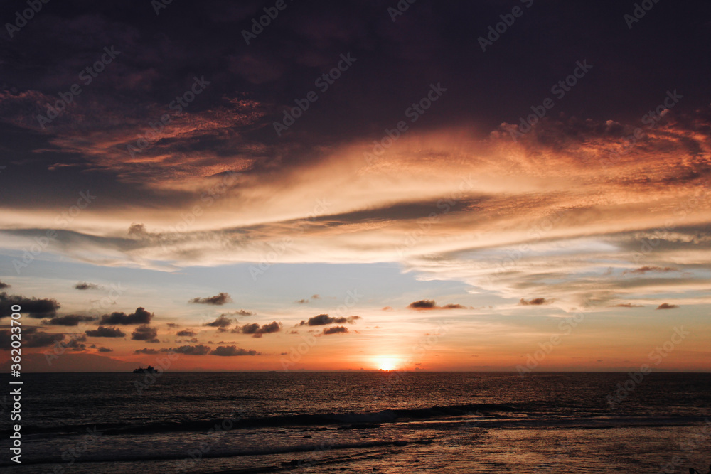 beautiful sunset on the sea, Indian ocean, Sri Lanka