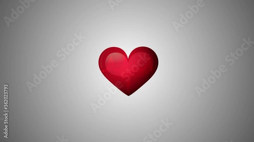 3D Animation of a Red Heart Beating, pulsating or pounding / Valentine's Day concept with Heartbeat Reading inside