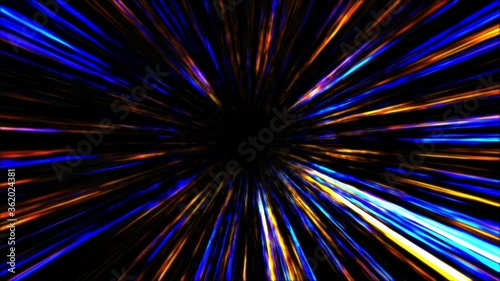 Abstract hyperspace background. Seamless loop Rays
