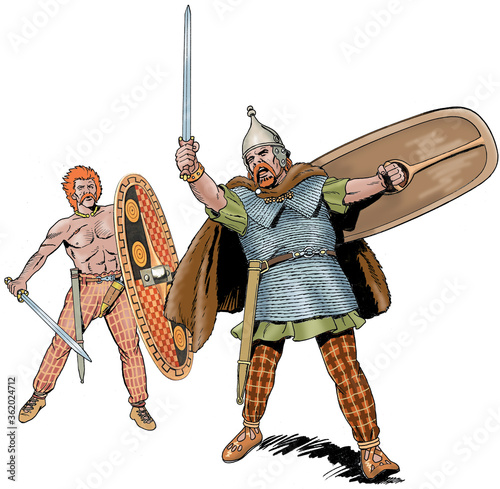 Insubres warriors, a Lepontic population settled in Insubria, in what is now the Italian region of Lombardy