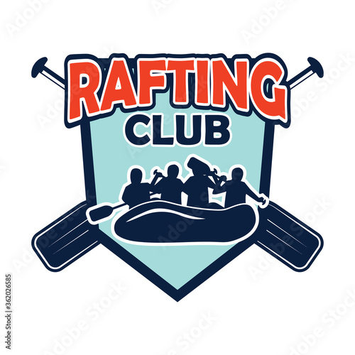 rafting logo with text space for your slogan tag line, vector illustration