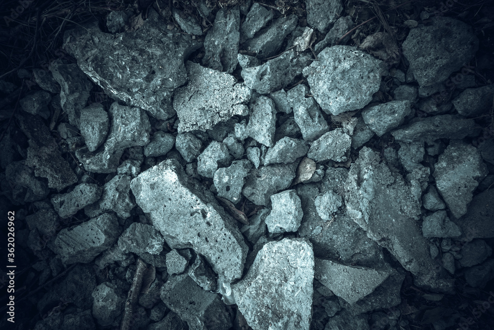 Broken gray blocks for construction Broken gray blocks for construction