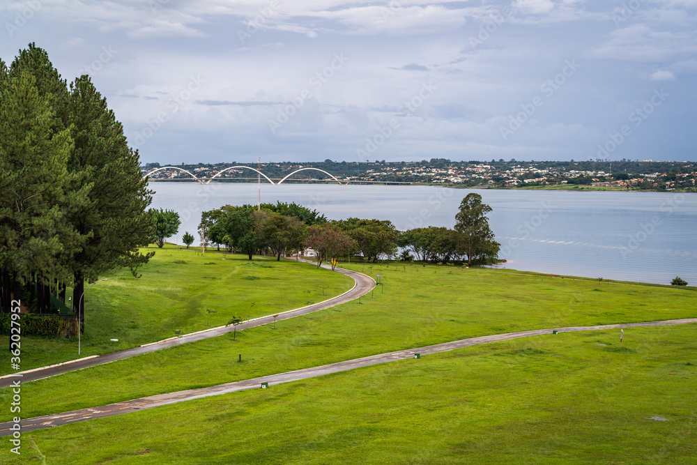 Brasília, DF, Brazil on March 22, 2019: Lake Paranoa in the background