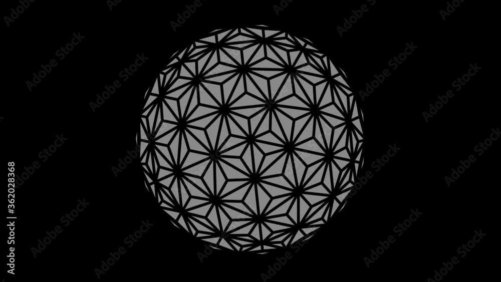 Graphic object in black and white with stroboscopic and hypnotic effect, which rotates clockwise decreasing the size from full screen to disappearing in the center, in 16: 9 video format