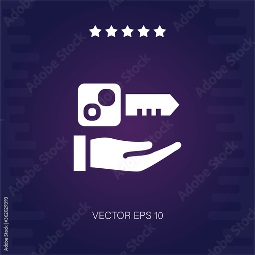 hotel room key vector icon