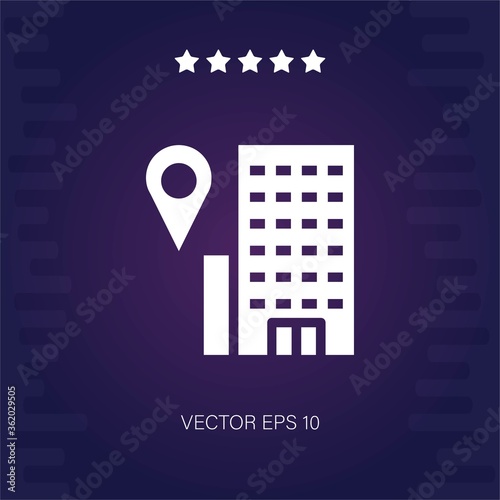location hotel vector icon