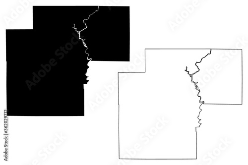 White County, Indiana (U.S. county, United States of America, USA, U.S., US) map vector illustration, scribble sketch White map