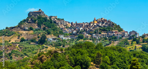 Castiglione di Sicilia a hilltop settelment in the foot hills of Mount Etna, Sicily in summer