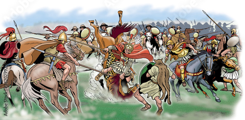Tableau sur toile Ancient Rome - Pyrrhus landed in battle