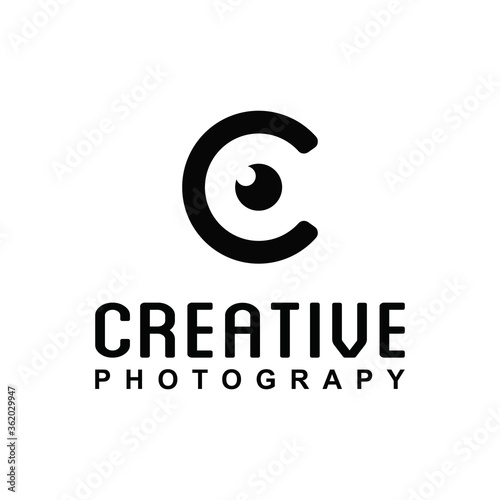 Letter C photography logo icon design template
