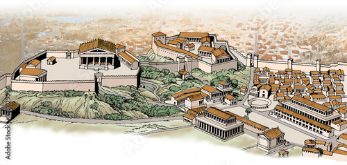 Ancient Rome - Overview of Rome, Capitolium and Imperial fora in the time of Augustus