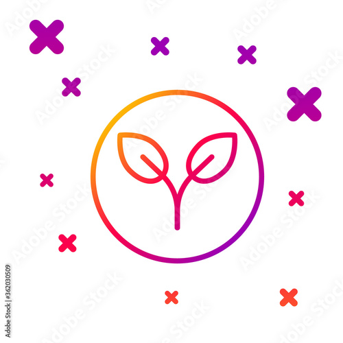 Color line Bio fuel icon isolated on white background. Eco bio. Green environment and recycle. Gradient random dynamic shapes. Vector Illustration