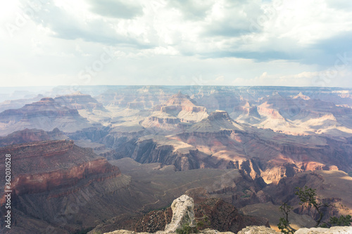 south edge of Grand Canyon in summer during day time