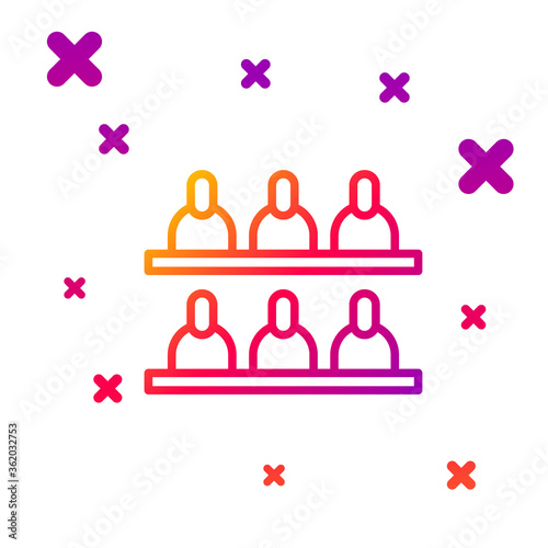 Color line Jurors icon isolated on white background. Gradient random dynamic shapes. Vector Illustration