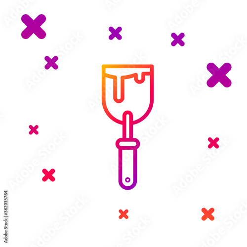Color line Putty knife icon isolated on white background. Spatula repair tool. Spackling or paint instruments. Gradient random dynamic shapes. Vector Illustration