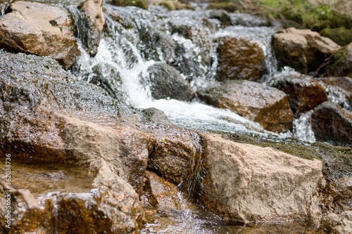 Flowing river in spring