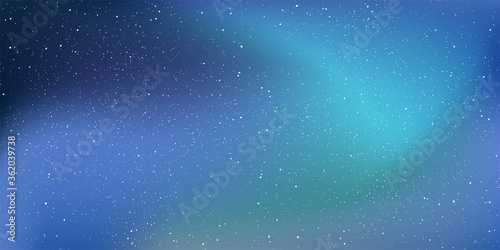 Fototapeta Naklejka Na Ścianę i Meble -  Astrology horizontal star universe background. The night with nebula in the cosmos. Milky way galaxy in the infinity space. Starry night with shiny stars in the gradient sky. Vector illustration.