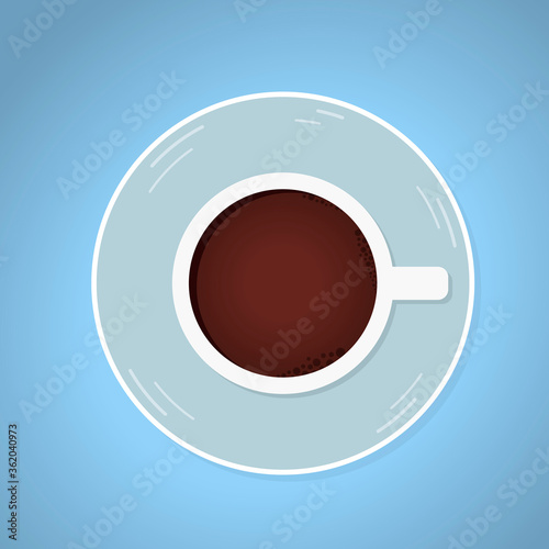Coffee cup top view.