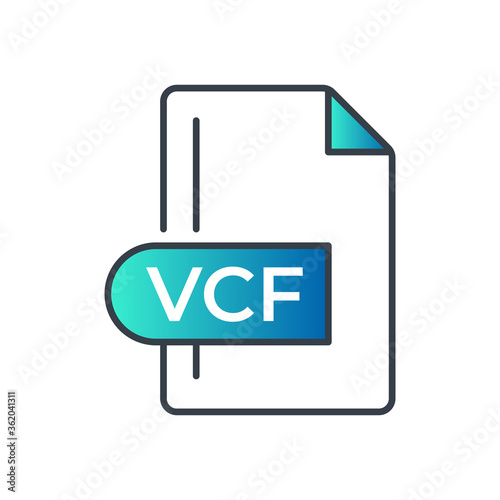 VCF File Format Icon. VCF extension gradiant icon.