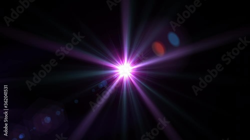 4k Bright Lens Flare flashes for transitions, titles and overlaying. Purple and pink 80s style