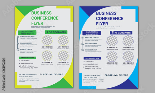 Business conference flyer design template
