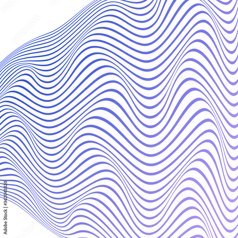 OPTICAL ILLUSION GRADIENT COLOR. ABSTRACT WAVY LINES BACKGROUND COVER DESIGN VECTOR  
