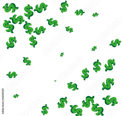 Vector random 3d dollar on white background