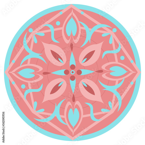 Abstract multicolored round pattern. white background.
