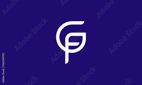 GF FG abstract vector logo monogram template